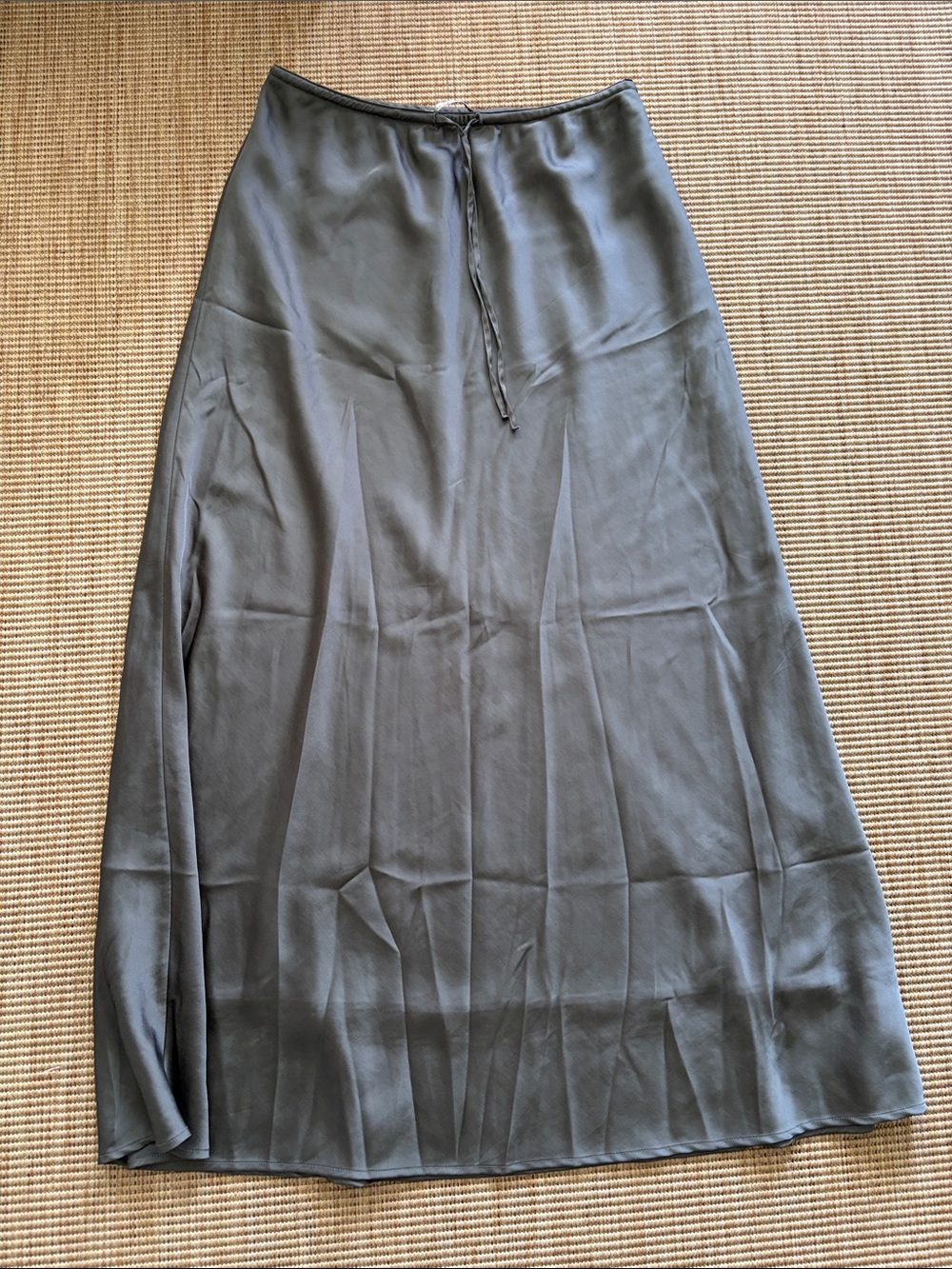 Gray silk maxi skirt
